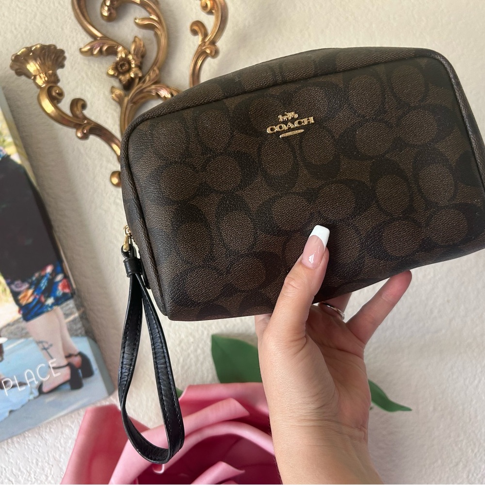 Coach Brown Wristlet